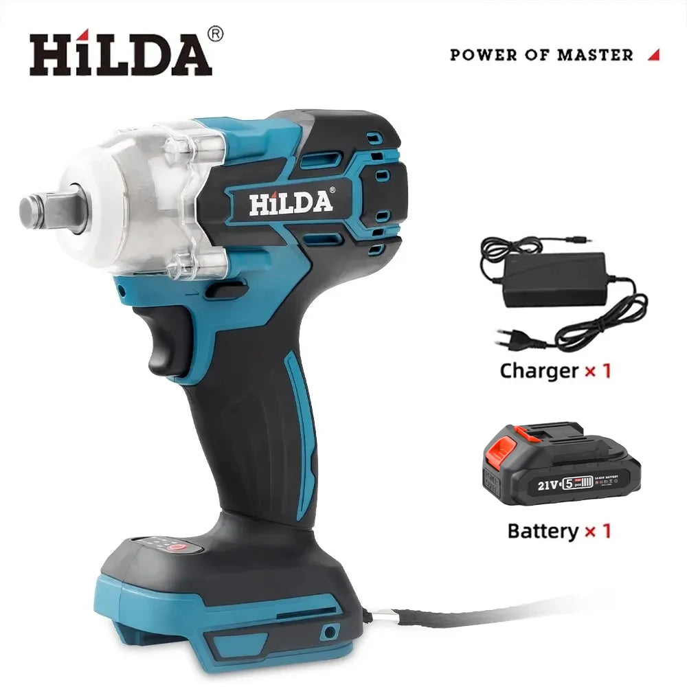 HILDA 18V Rechargeable Electric Impact Wrench for Car Maintenance - Smarsty