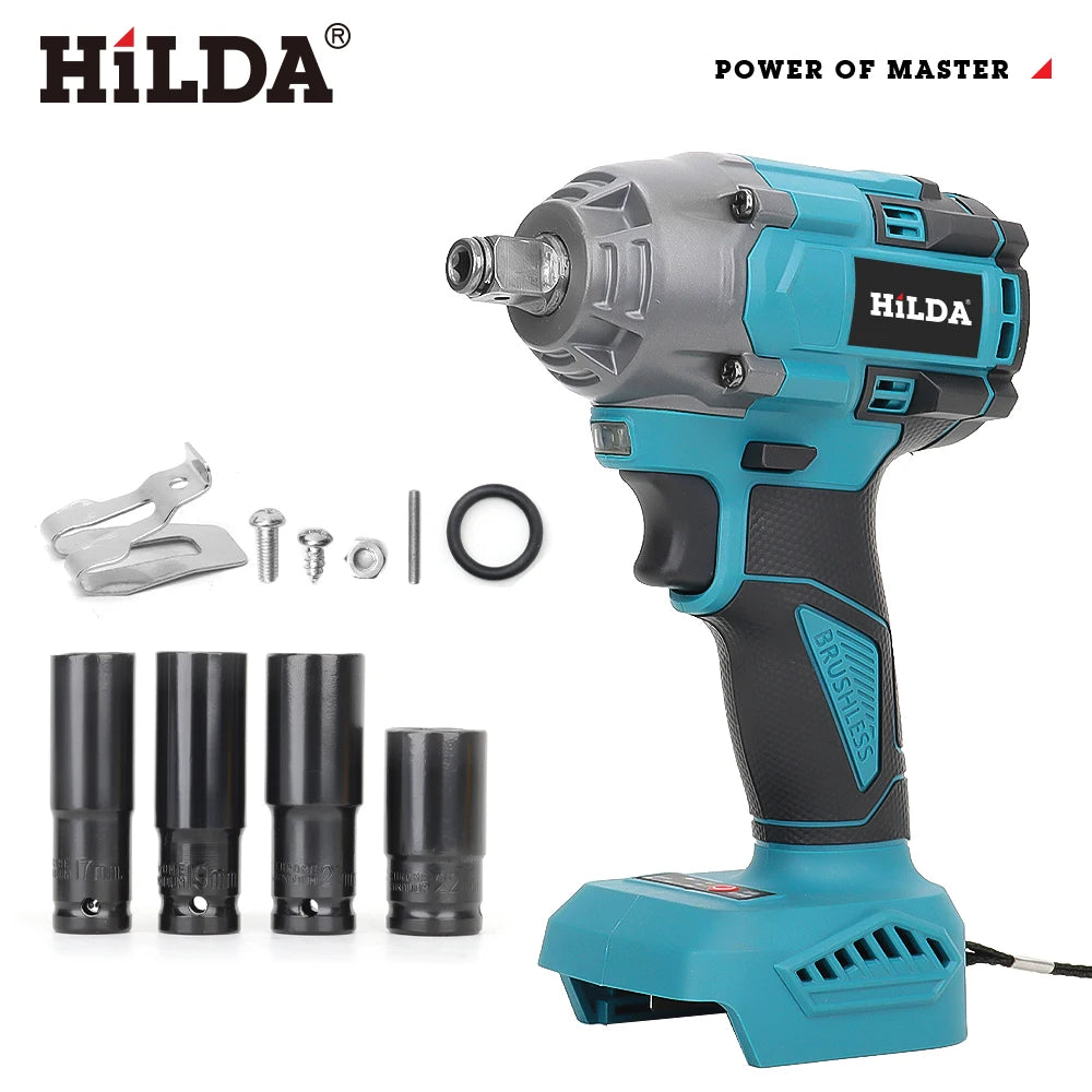 HILDA 18V Rechargeable Electric Impact Wrench for Car Maintenance - Smarsty