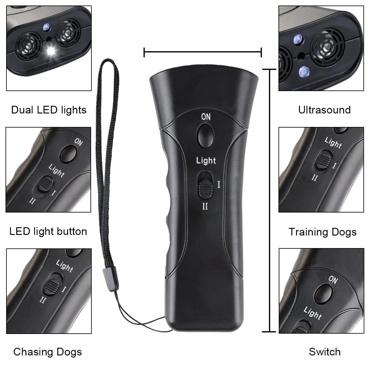 Ultrasonic Dog Bark Control Training Device with LED - Smarsty