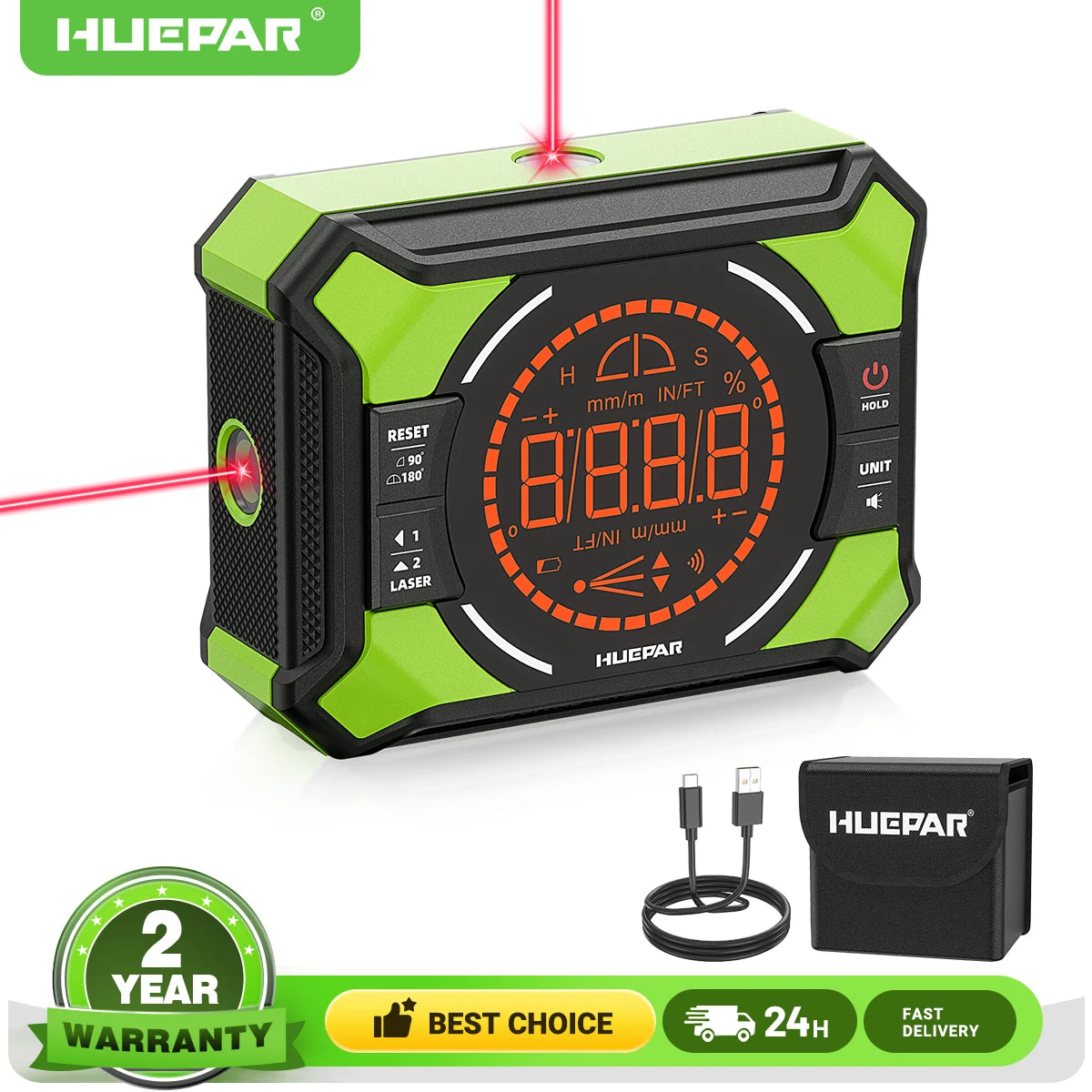 Huepar Digital Laser Angle Gauge with LCD Display - Smarsty