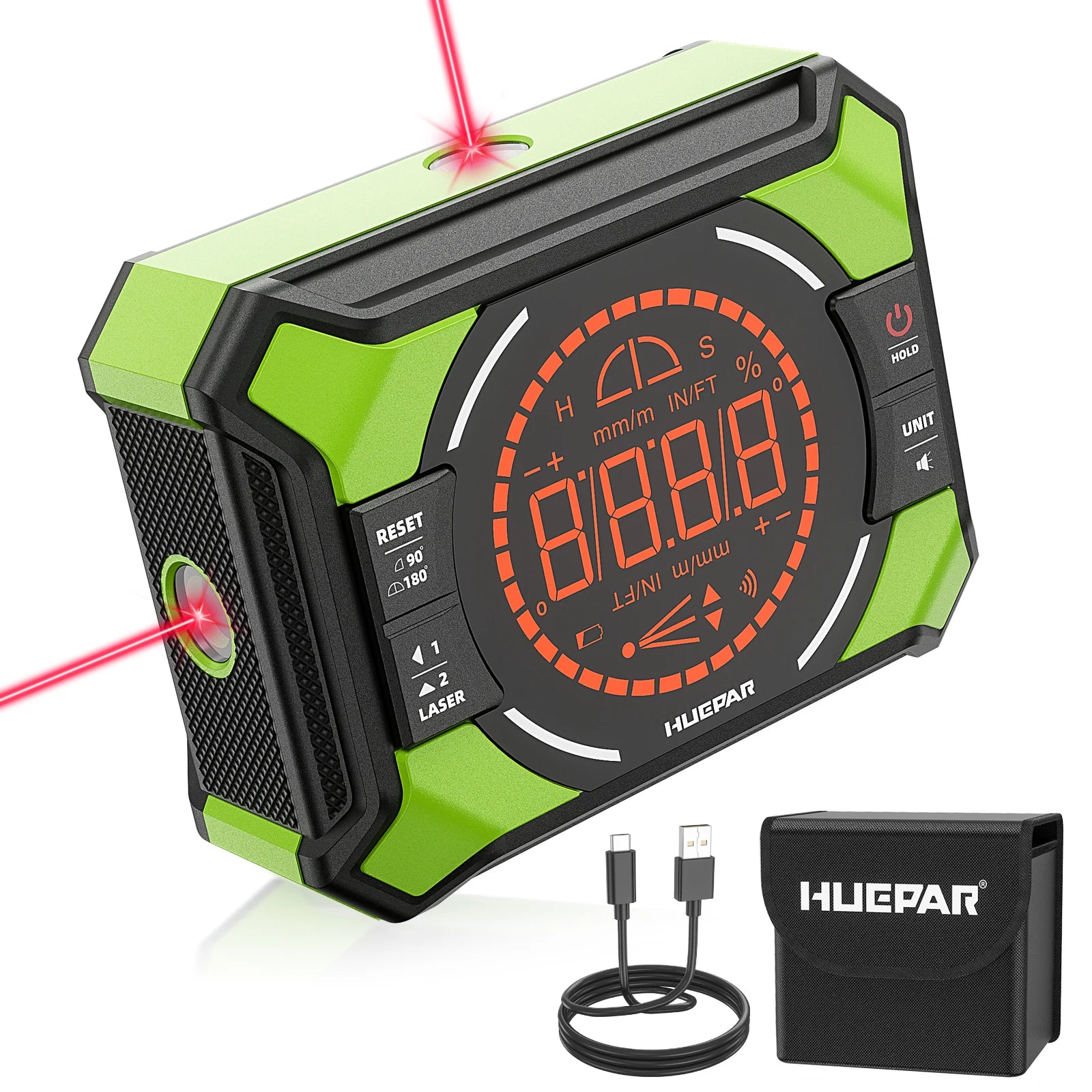 Huepar Digital Laser Angle Gauge with LCD Display - Smarsty