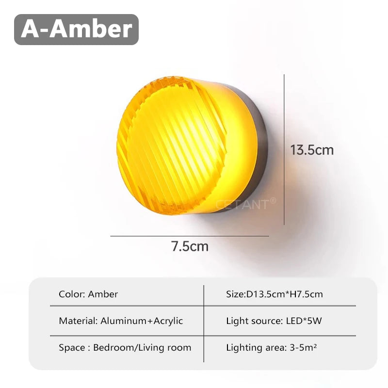 Modern LED Wall Lamp Amber Jelly Fixture for Home Decor - Smarsty