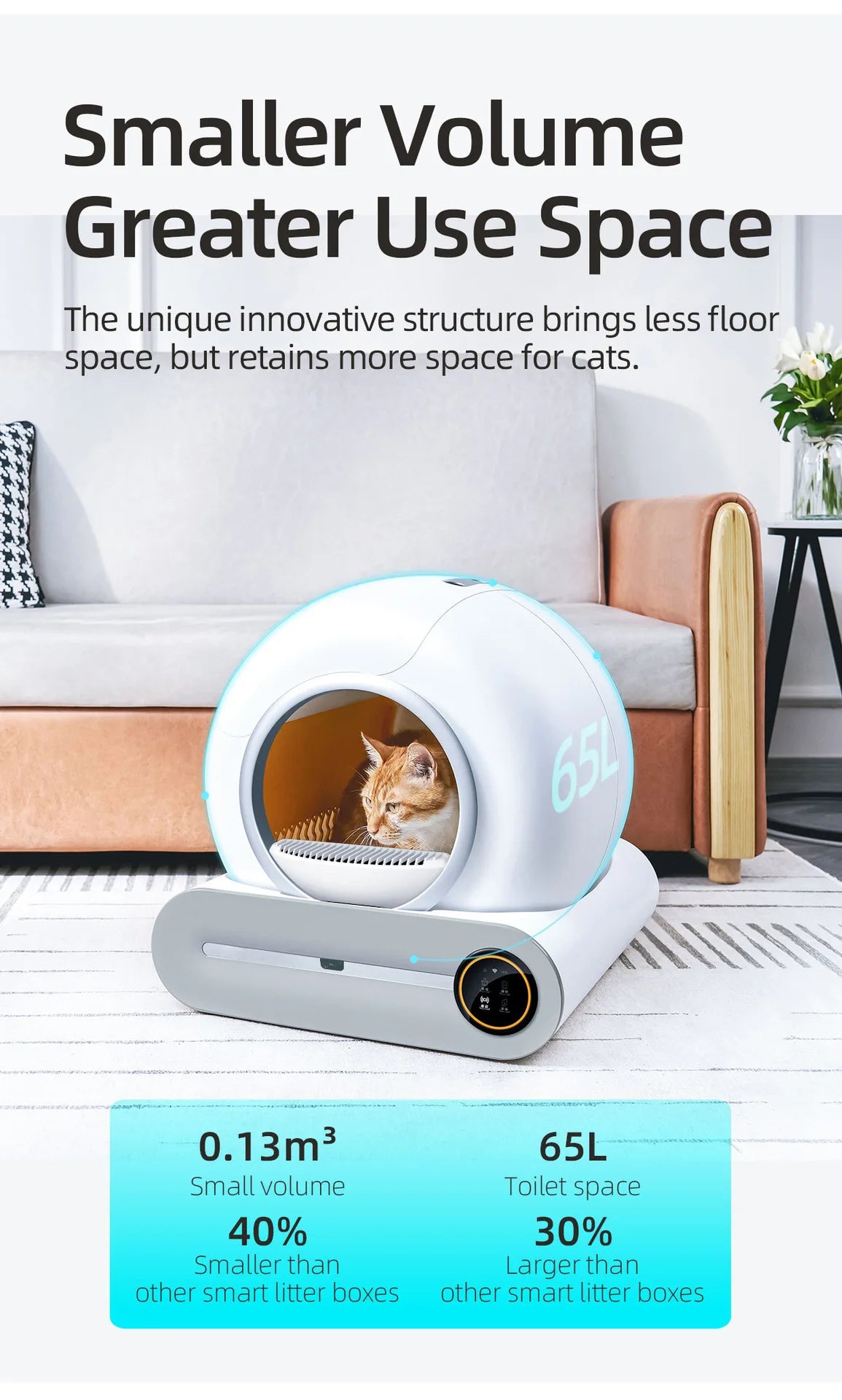 Smart Self Cleaning Cat Litter Box with Enclosed Design - Smarsty