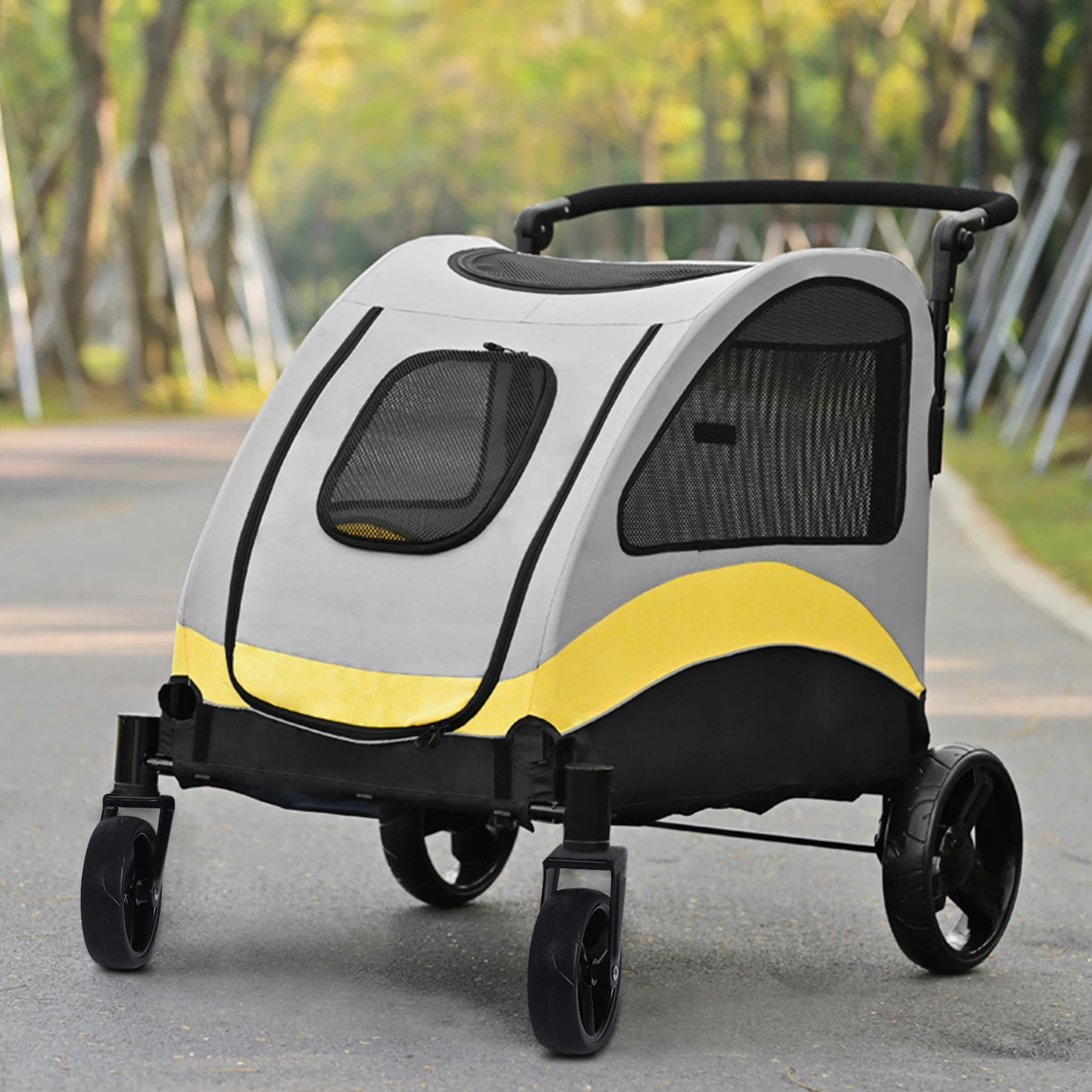 Portable Dog Stroller for Large Dogs with Breathable Carrier - Smarsty