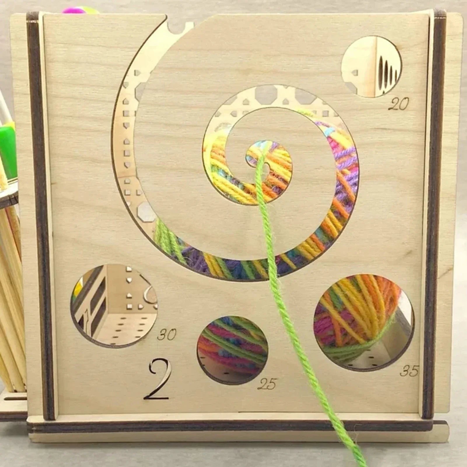 All-in-One Wooden Yarn Bowl for Crochet Storage - Smarsty