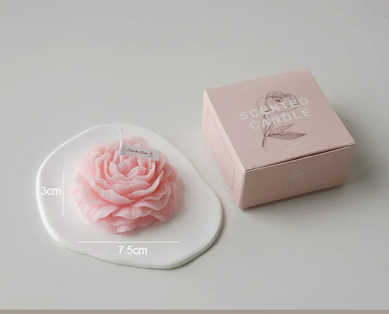 Low Temperature Peony Rose Heart Candle Handmade - Smarsty