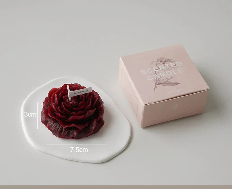 Low Temperature Peony Rose Heart Candle Handmade - Smarsty