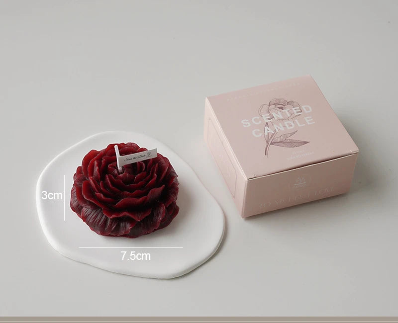 Low Temperature Peony Rose Heart Candle Handmade - Smarsty