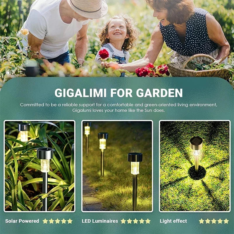 10 Pack Solar Powered Garden Lanterns for Pathway Lighting - Smarsty