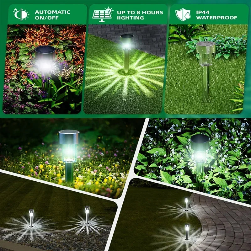 10 Pack Solar Powered Garden Lanterns for Pathway Lighting - Smarsty