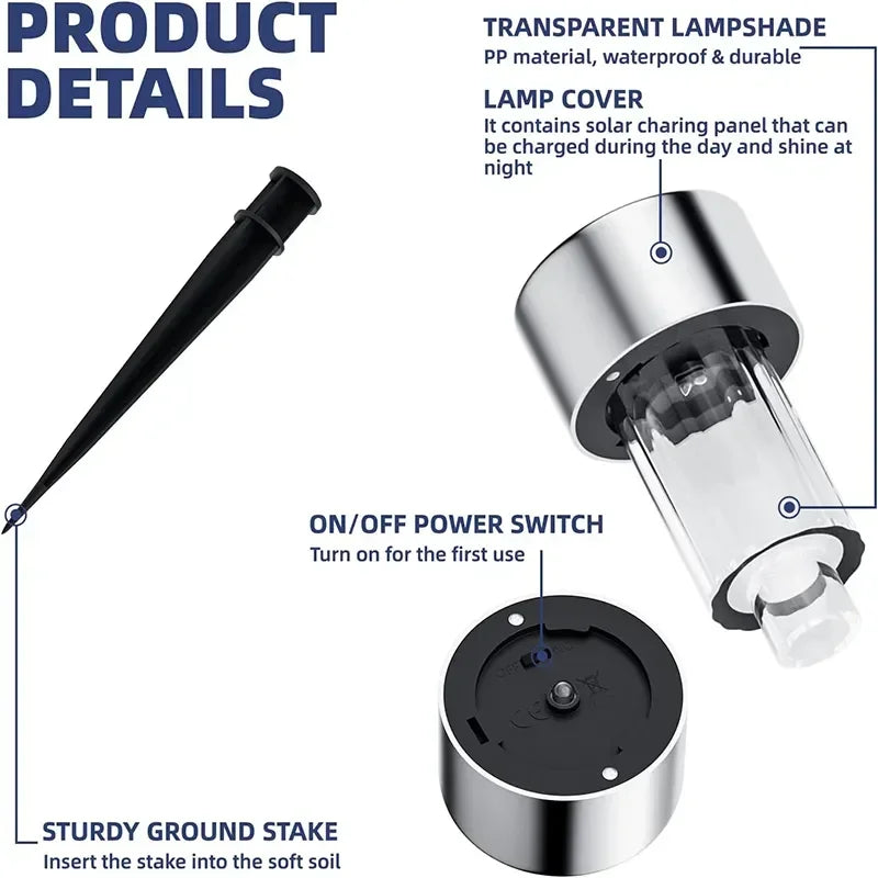 10 Pack Solar Powered Garden Lanterns for Pathway Lighting - Smarsty