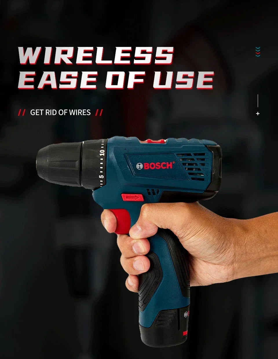 Bosch 12V Cordless Electric Drill for Home DIY - Smarsty