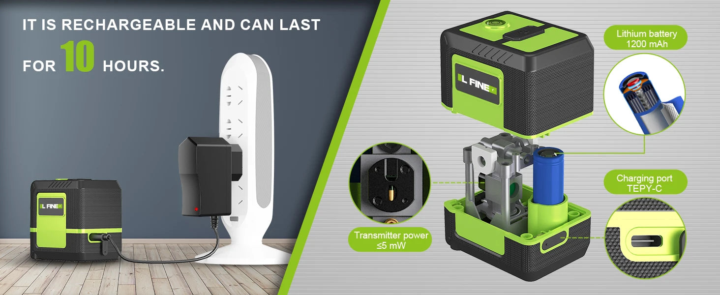 Lfine 2 Line Laser Level with Tripod for Precise Measurements - Smarsty