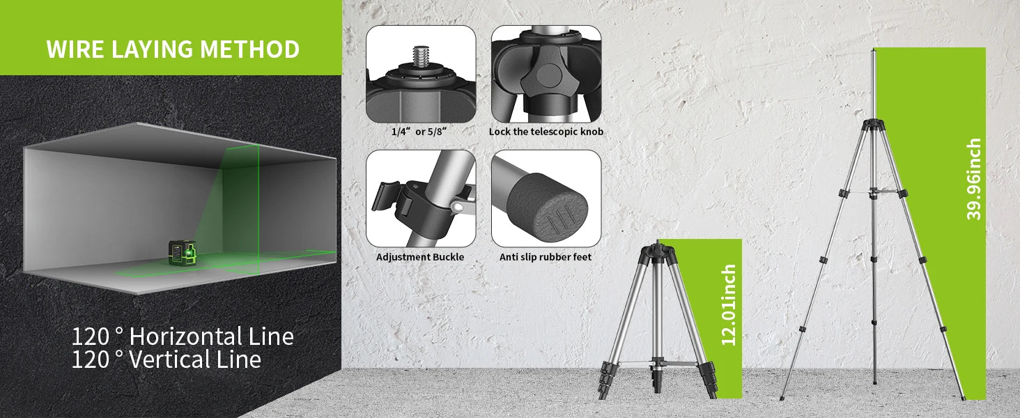 Lfine 2 Line Laser Level with Tripod for Precise Measurements - Smarsty