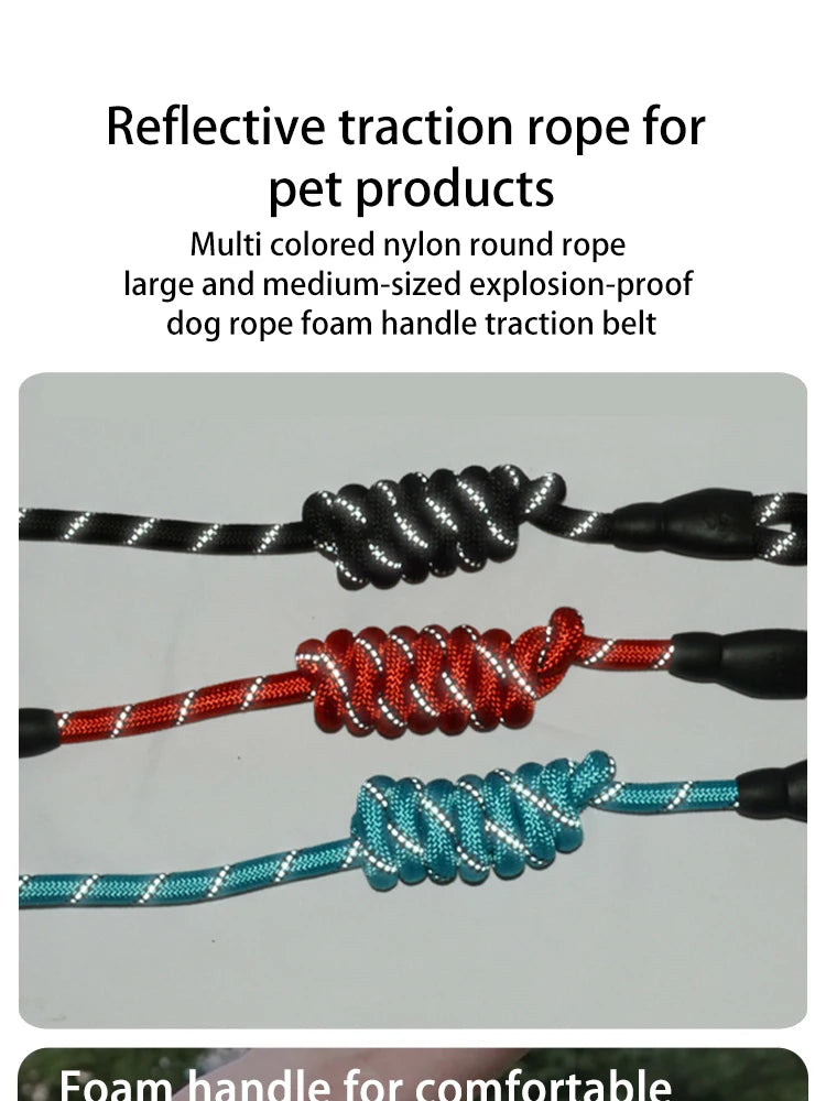 Reflective Dog Leash with Padded Handle for Safety - Smarsty