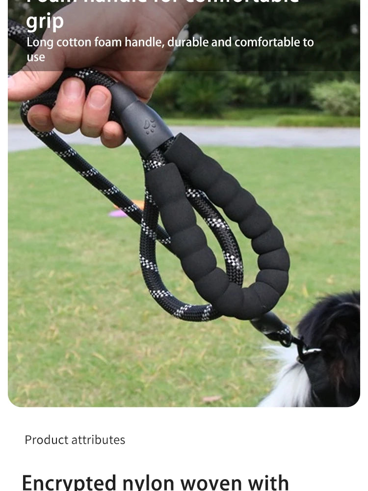 Reflective Dog Leash with Padded Handle for Safety - Smarsty
