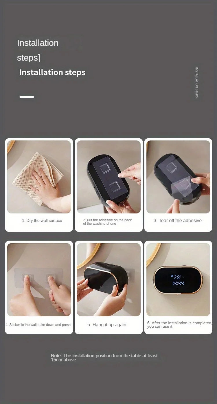 Intelligent Wall Mounted Foam Soap Dispenser with Infrared Sensor - Smarsty