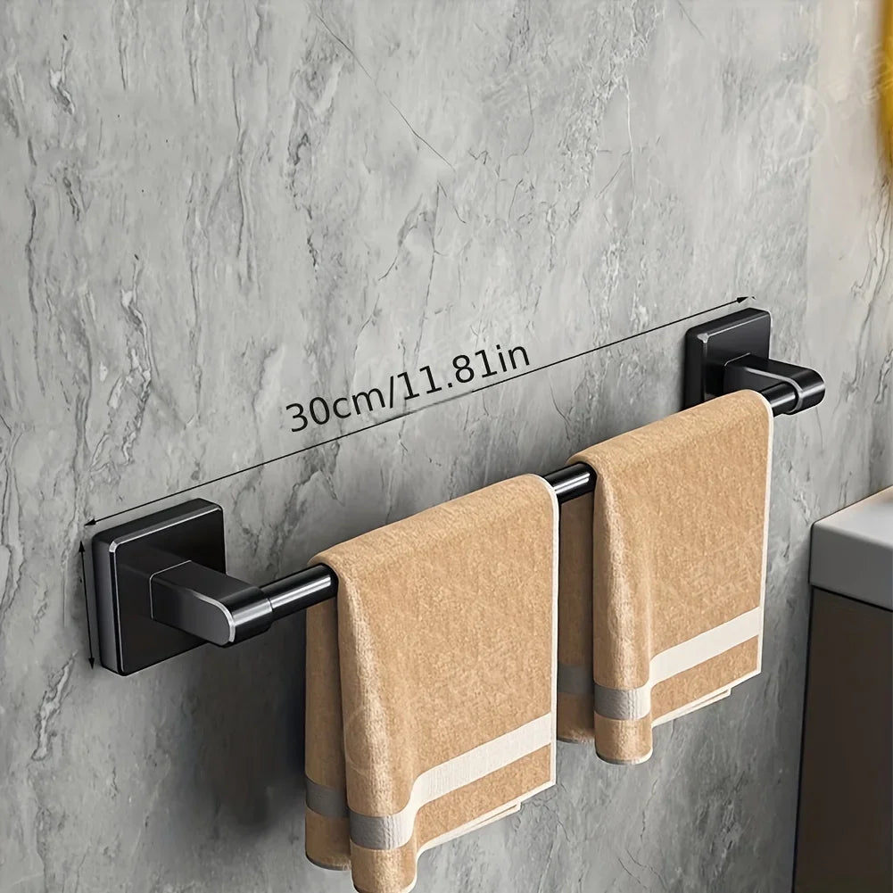 Self-Adhesive White Towel Holder Easy Install Bathroom Rack - Smarsty