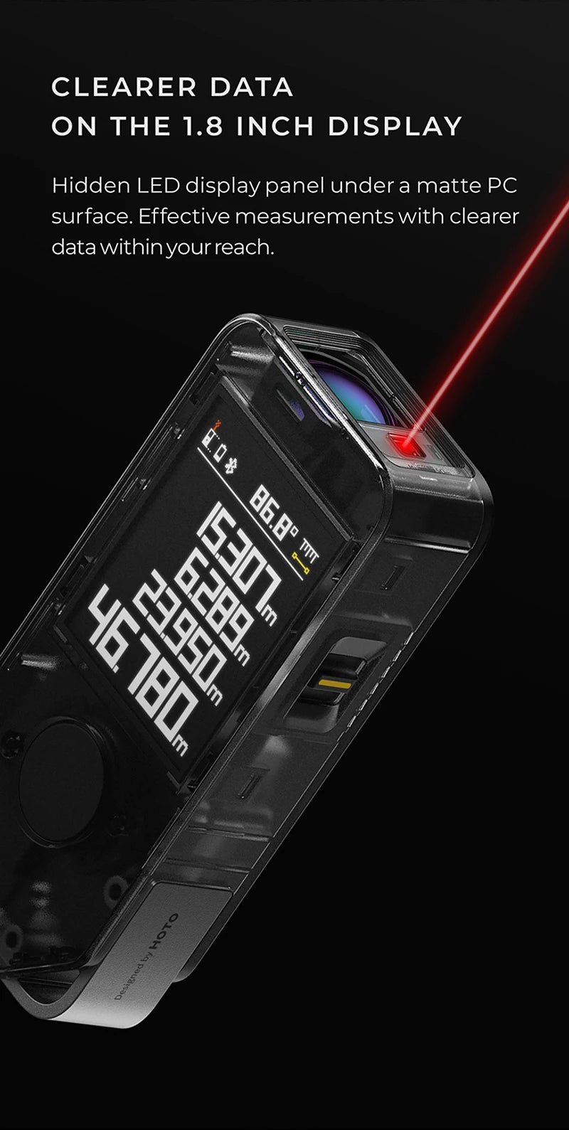 HOTO Smart Laser Measure Pro with LED Display - Smarsty