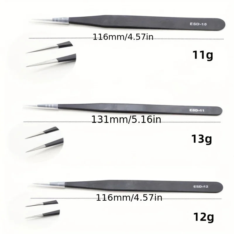 Precision ESD Anti Static Tweezers Set for Electronics Repair - Smarsty
