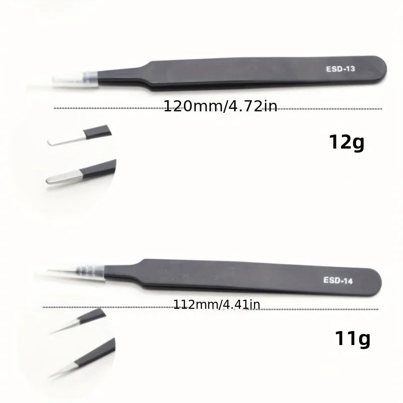 Precision ESD Anti Static Tweezers Set for Electronics Repair - Smarsty