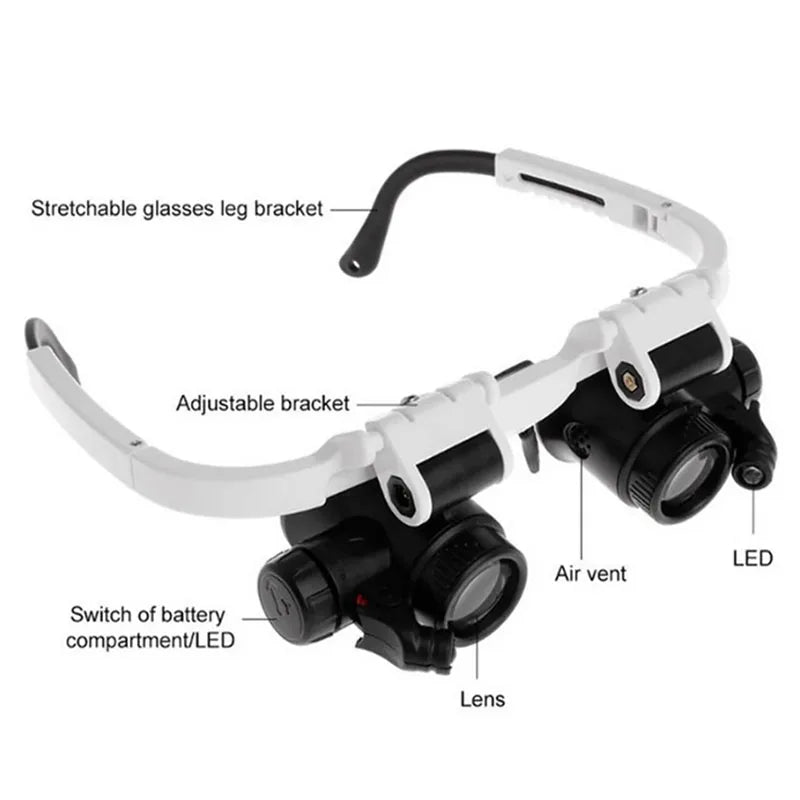2X LED Magnifier Glasses for Watch Repair - Smarsty