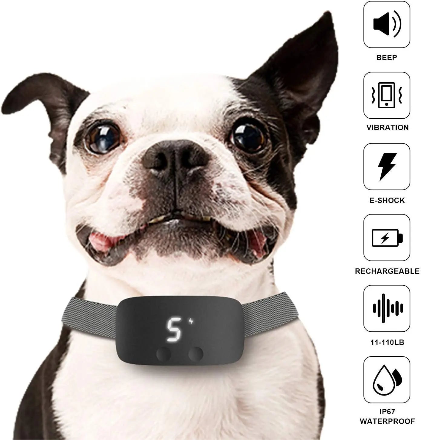 Automatic Anti Barking Dog Collar with Rechargeable Battery - Smarsty