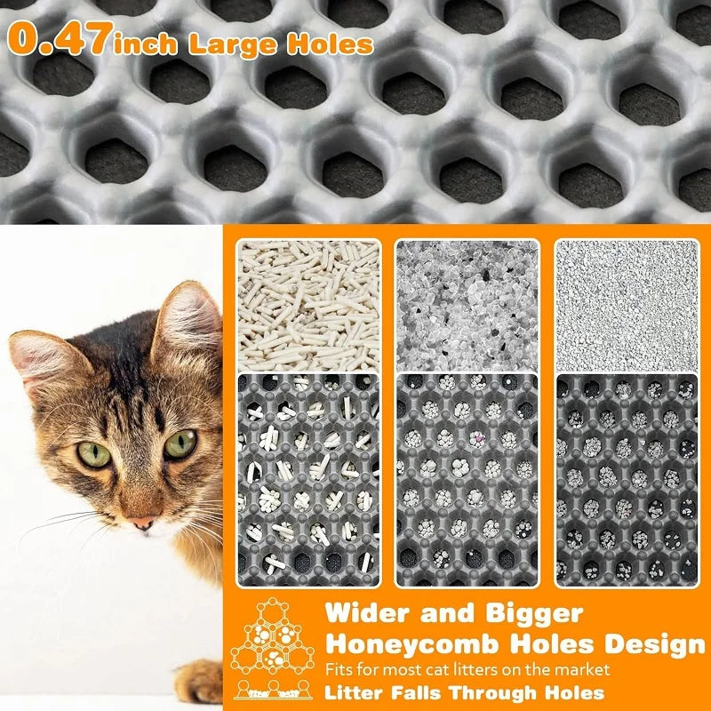 Large Waterproof Cat Litter Mat with Non Slip Design - Smarsty