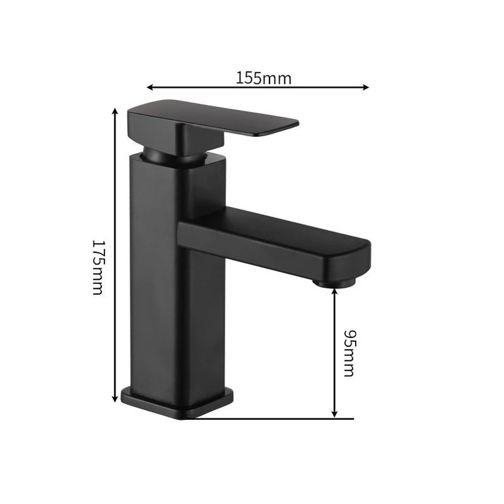 Black Chrome Bathroom Faucet with Hot and Cold Mixer - Smarsty