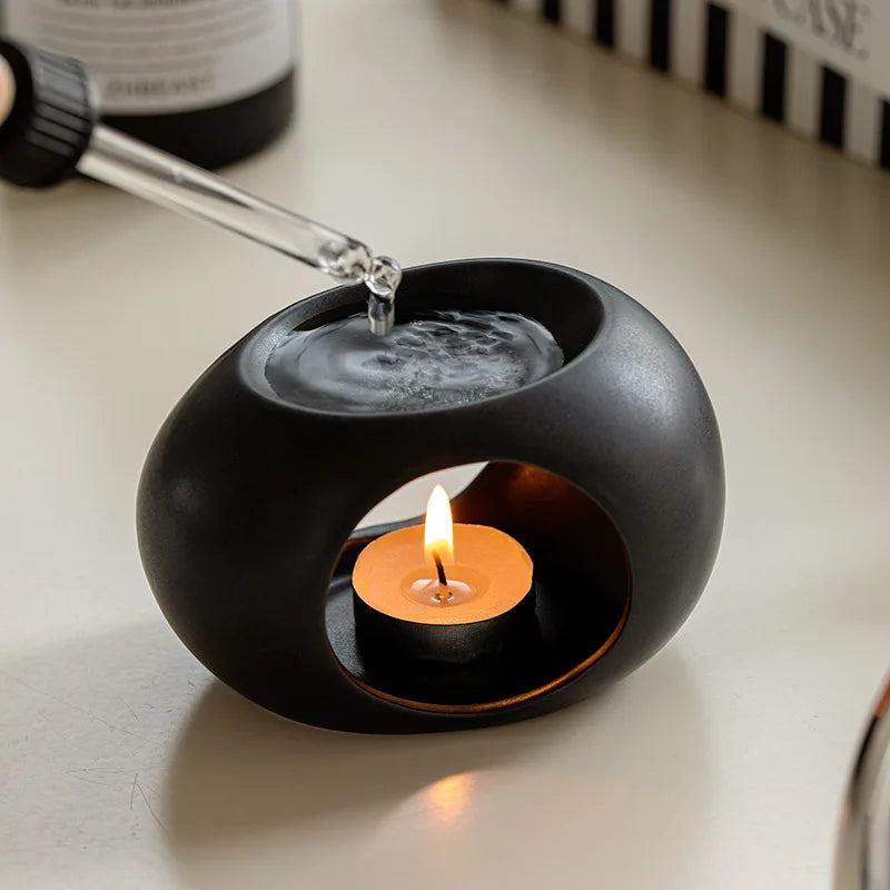Black Reed Diffuser Ceramic Essential Oil Burner - Smarsty
