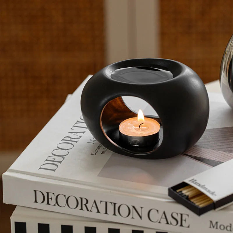 Black Reed Diffuser Ceramic Essential Oil Burner - Smarsty