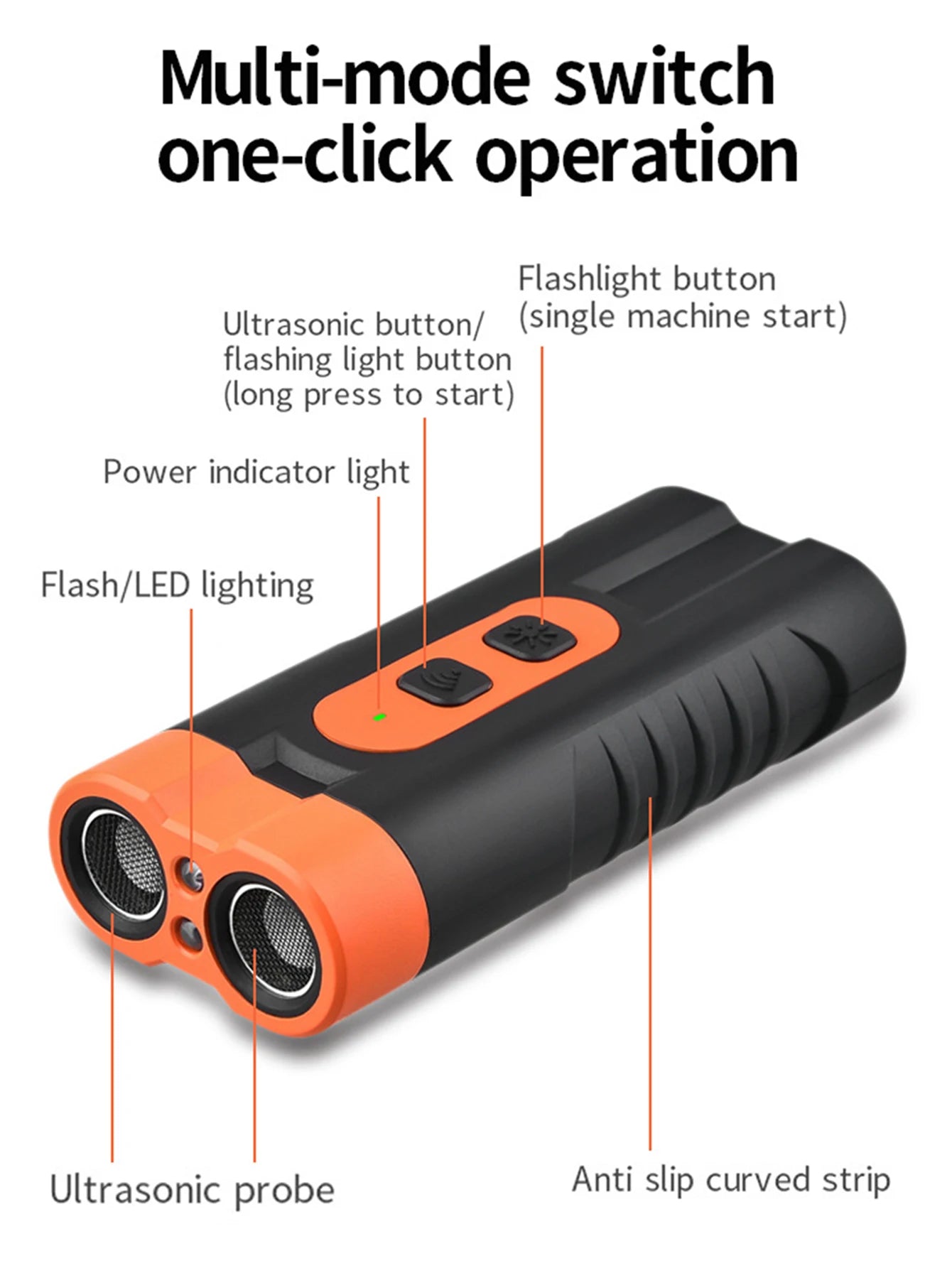 Dual Head Ultrasonic Dog Repeller with LED Flashlight - Smarsty
