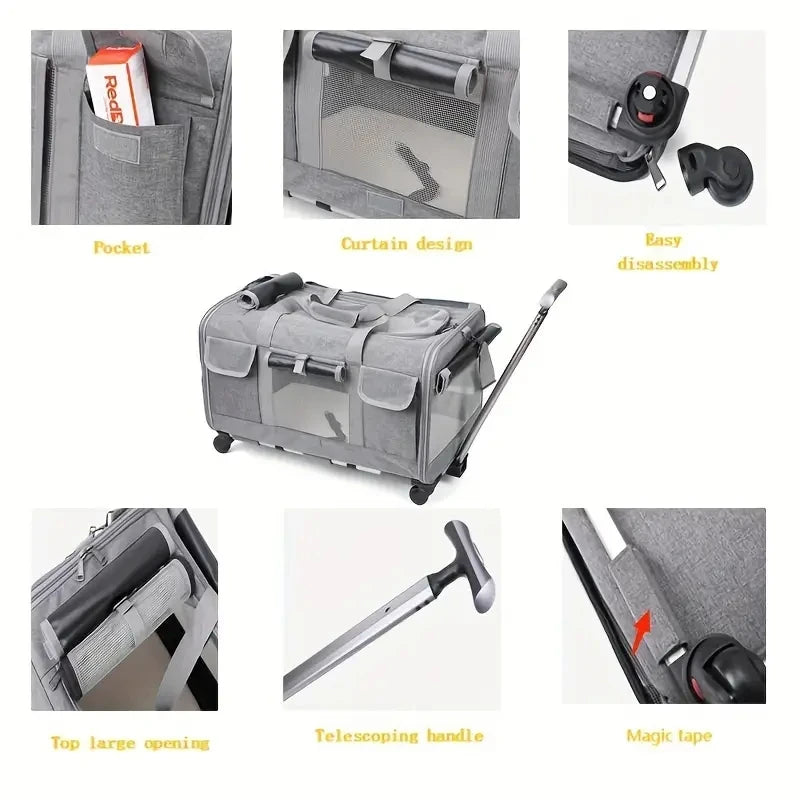 Extra Large Portable Dog Trolley Case for Easy Travel - Smarsty
