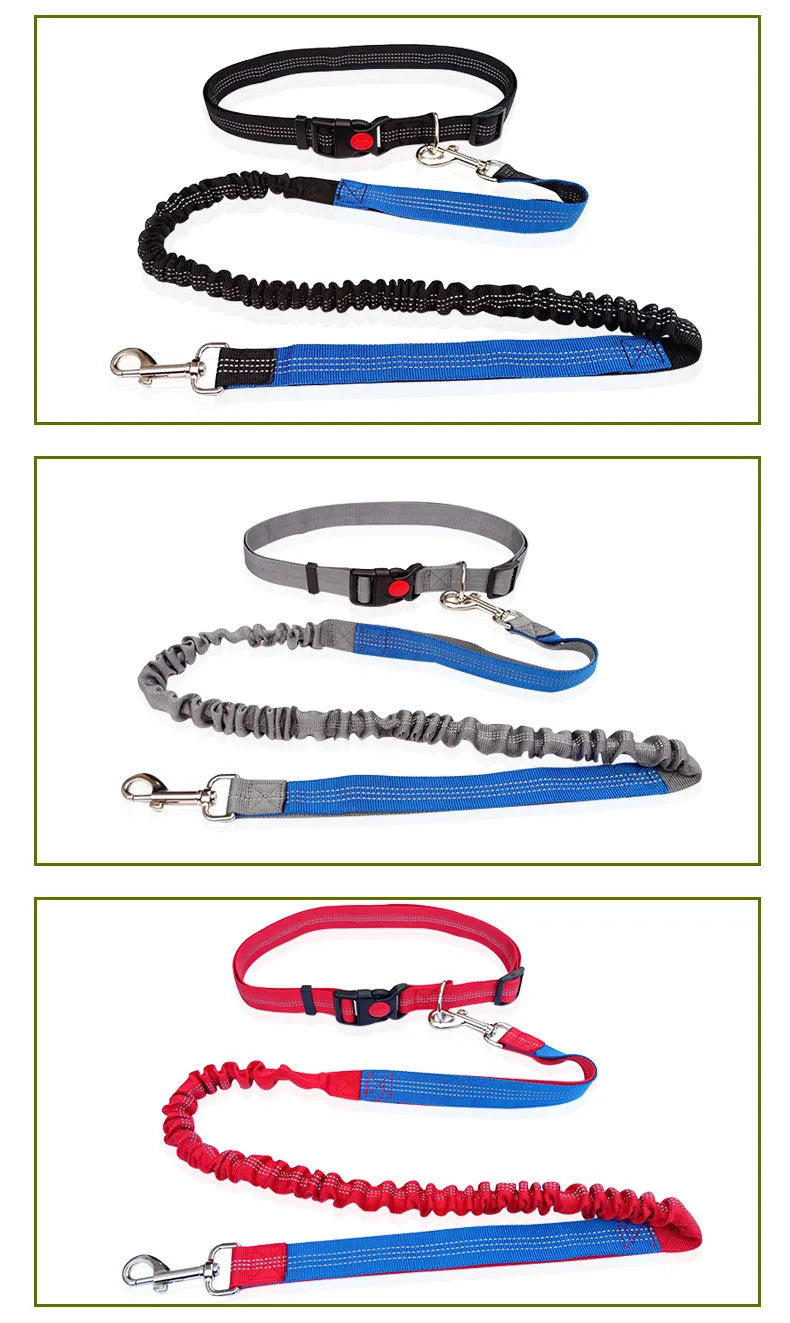 Hands Free Dog Leash Adjustable Waist Belt for Walking - Smarsty