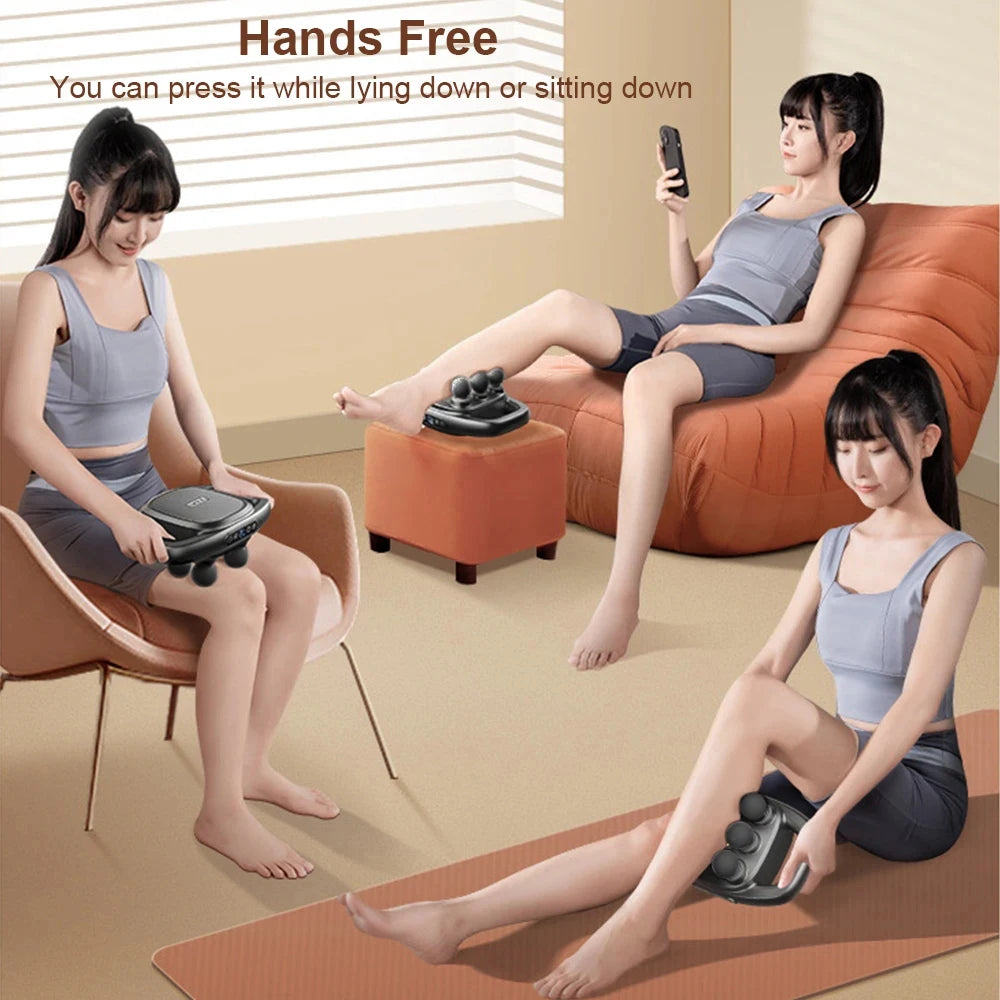 High Frequency Fascia Gun Muscle Massager with Six Heads - Smarsty
