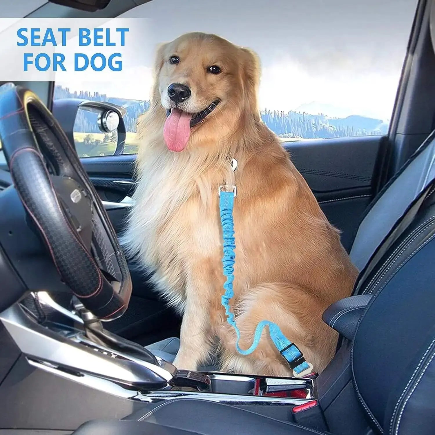 High Grade Adjustable Dog Car Safety Belt with Reflective Line - Smarsty