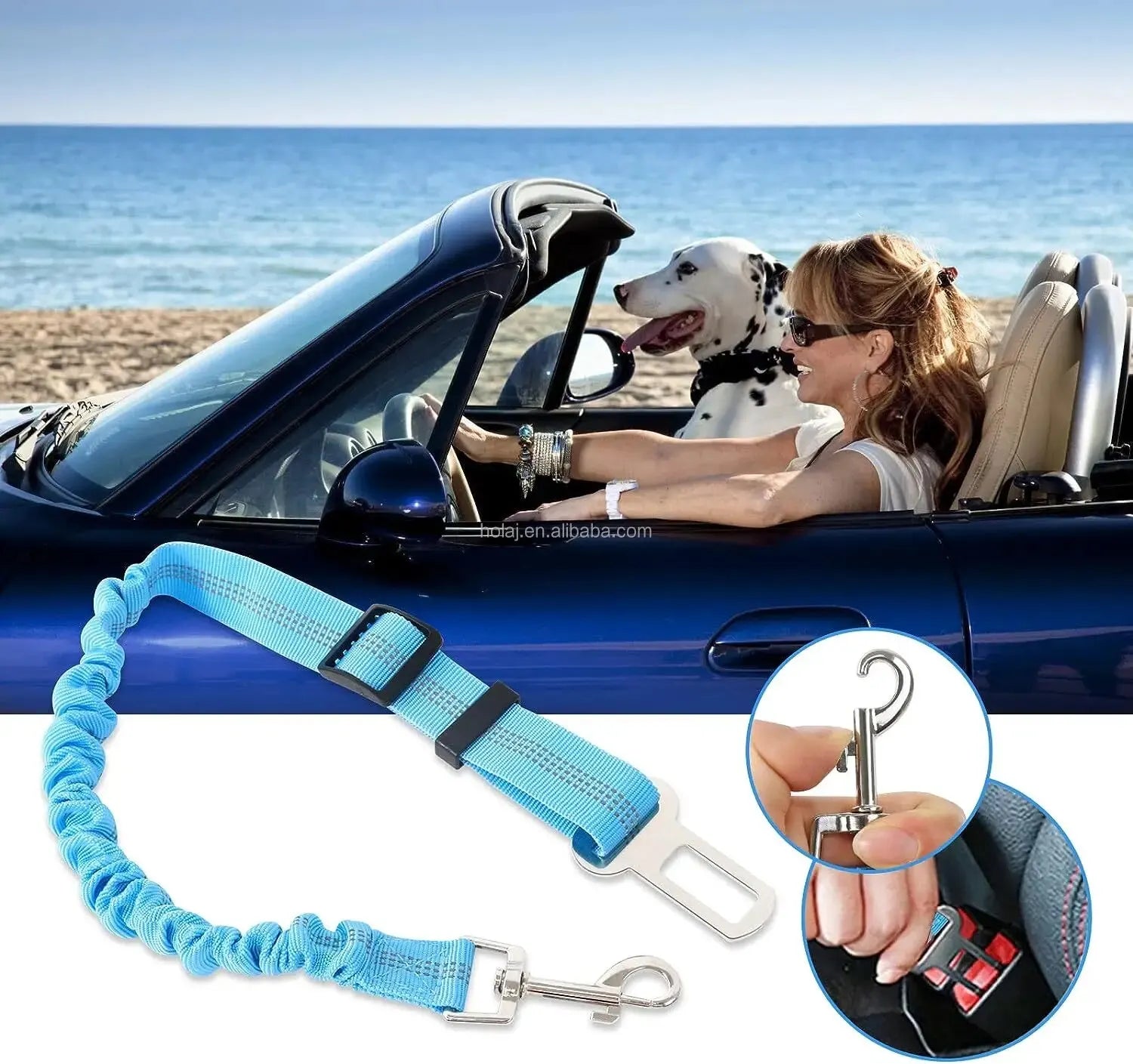 High Grade Adjustable Dog Car Safety Belt with Reflective Line - Smarsty