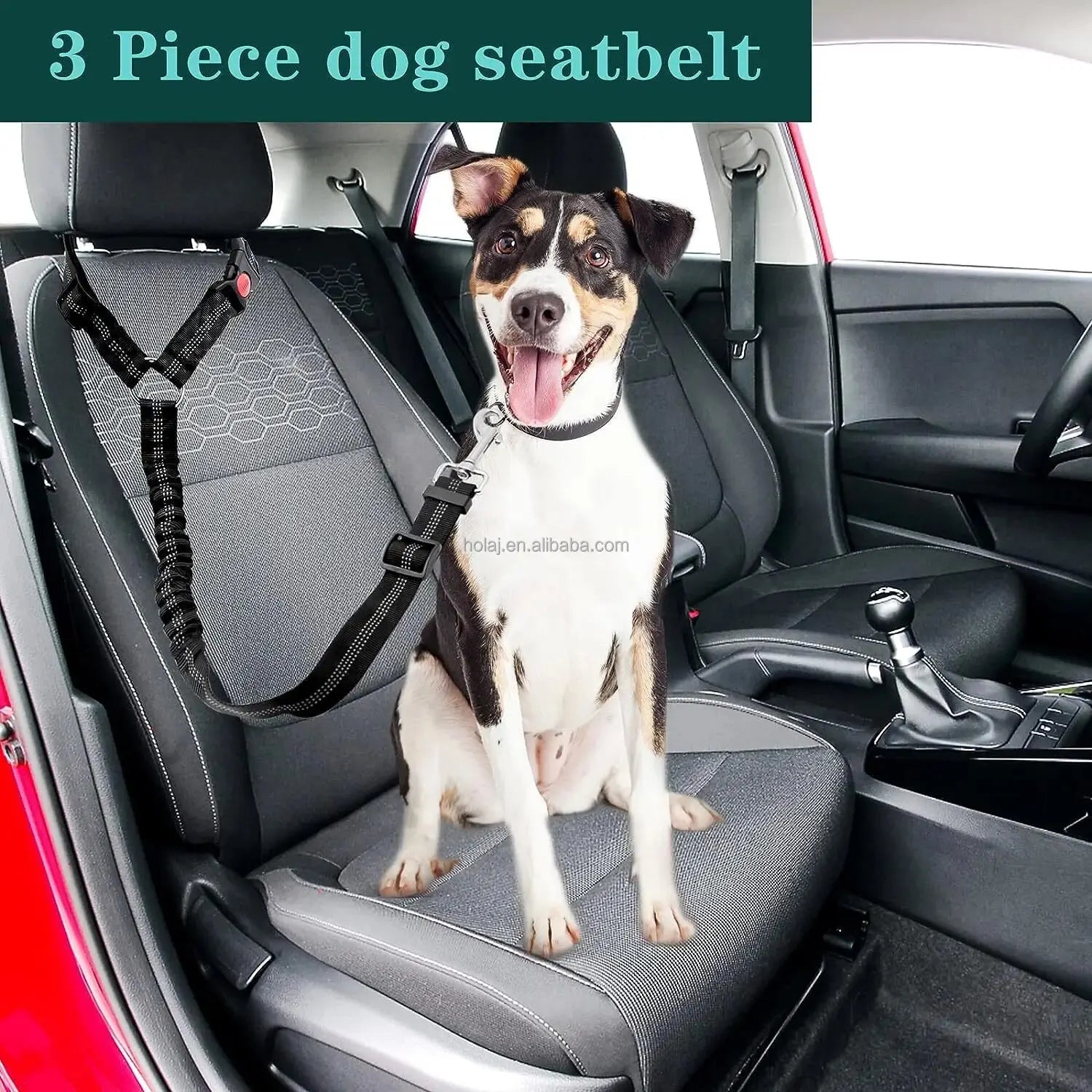High Grade Adjustable Dog Car Safety Belt with Reflective Line - Smarsty