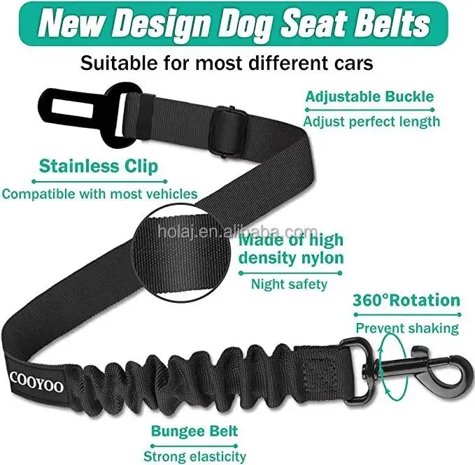 High Grade Adjustable Dog Car Safety Belt with Reflective Line - Smarsty