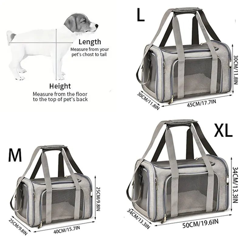 Breathable Dog Cat Carrier Bag for Travel - Smarsty