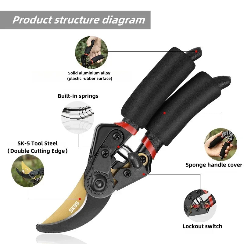 Professional Garden Pruning Shears with Anti-Slip Grip - Smarsty
