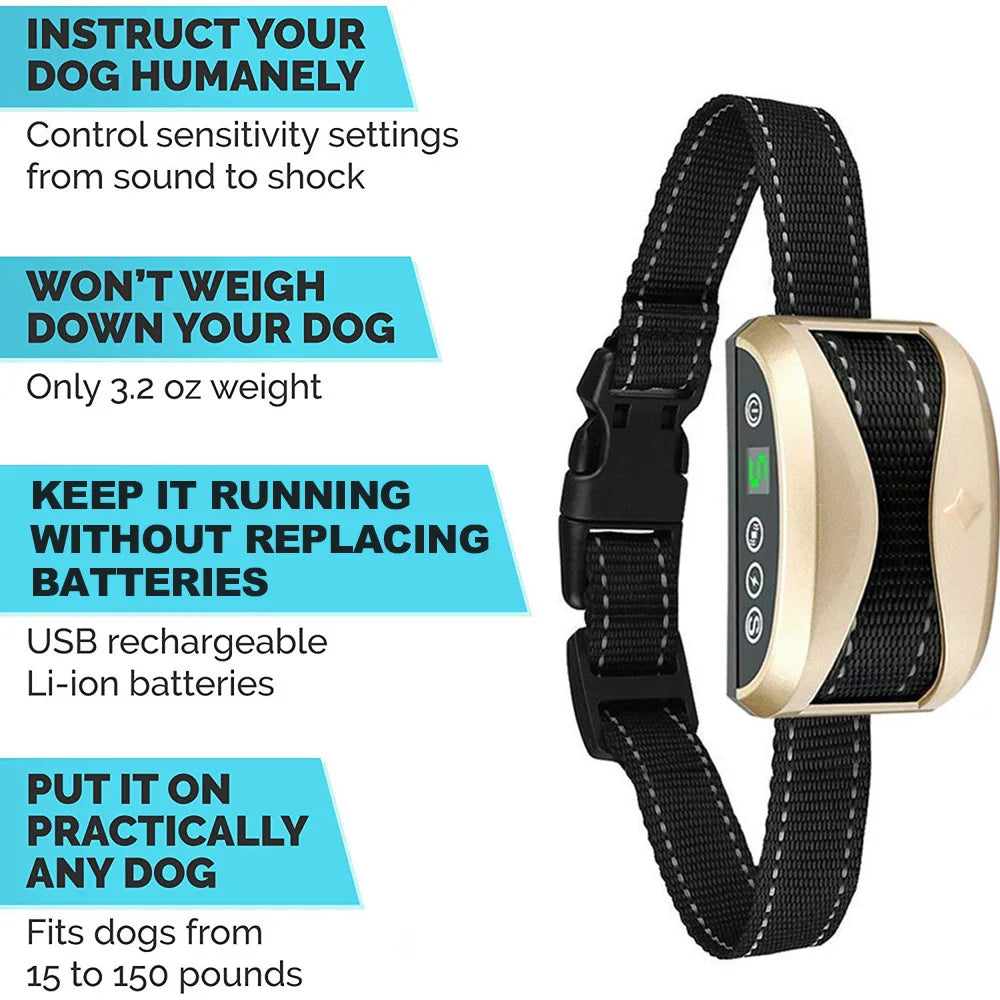 Rechargeable Anti Bark Training Collar for Dogs - Smarsty
