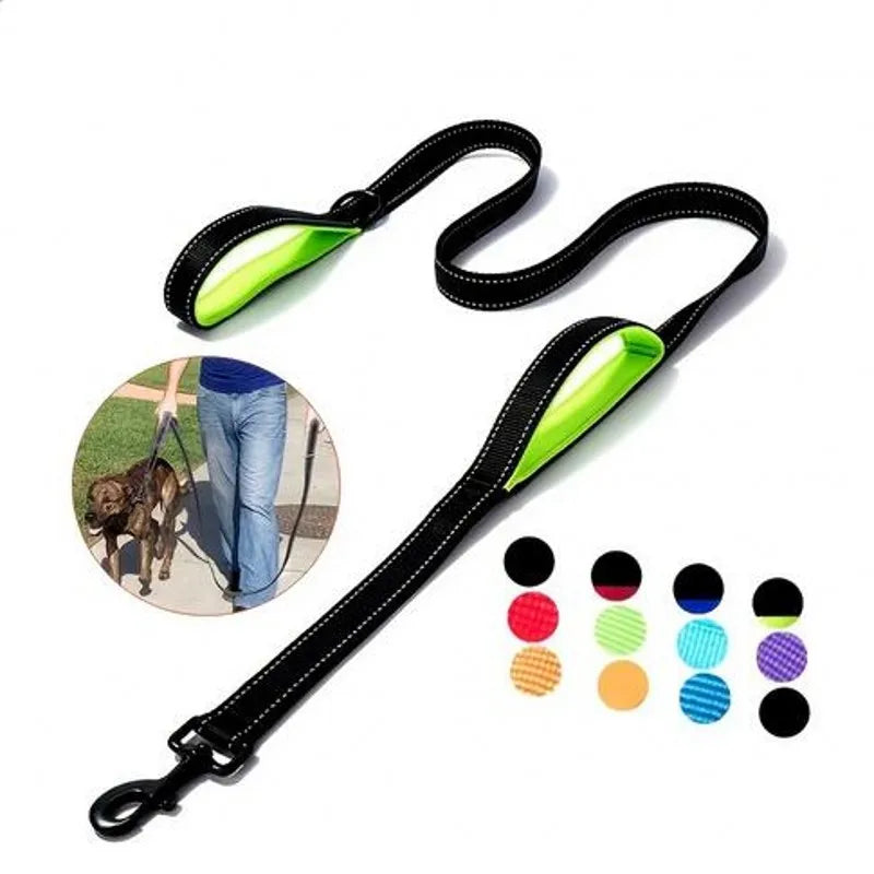 Heavy Duty Double Handle Nylon Dog Leash for Training Control - Smarsty