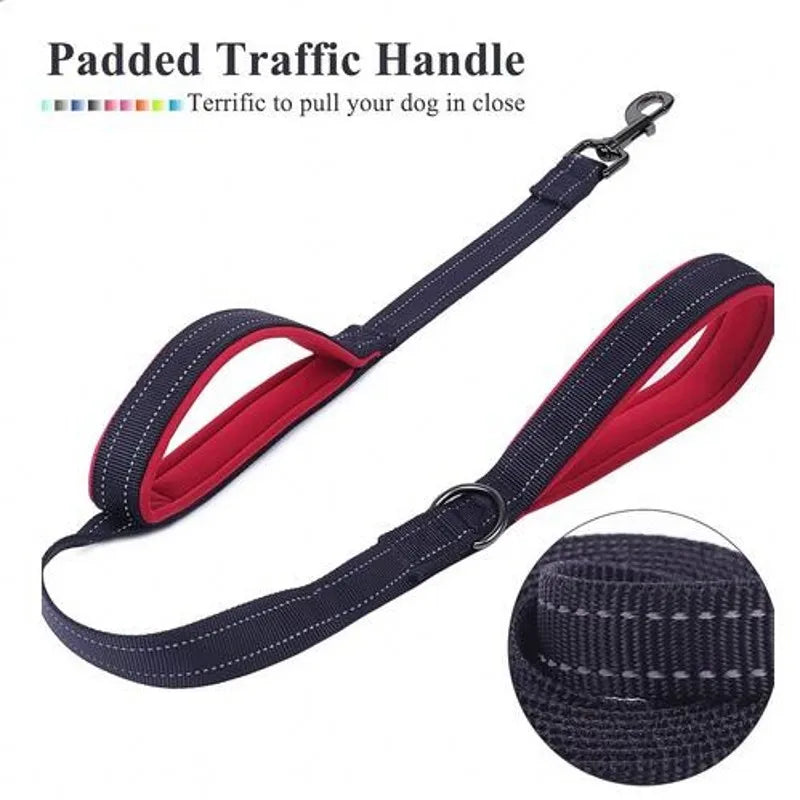 Heavy Duty Double Handle Nylon Dog Leash for Training Control - Smarsty