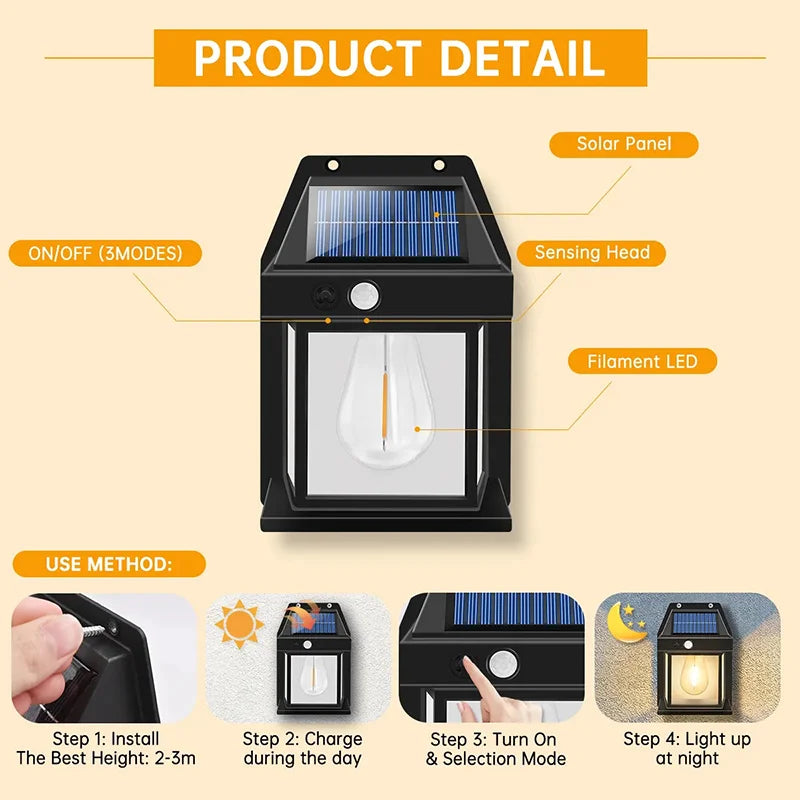 Solar Motion Sensor Night Lamp for Outdoor Safety - Smarsty