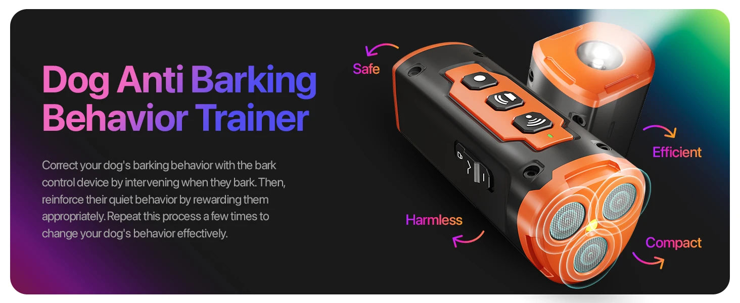 Ultrasonic Dog Repeller Training Device with LED Flashlight - Smarsty