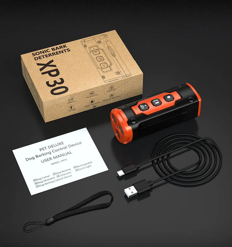 Ultrasonic Dog Repeller Training Device with LED Flashlight - Smarsty
