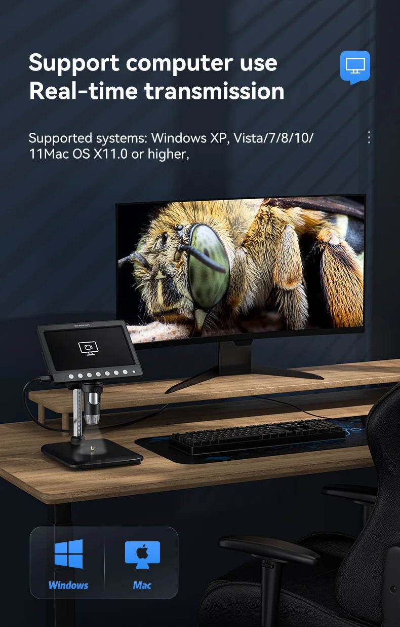 Portable 7 Inch Digital Microscope with 1200X Magnification - Smarsty