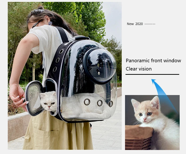 Breathable Transparent Cat Backpack for Easy Travel - Smarsty