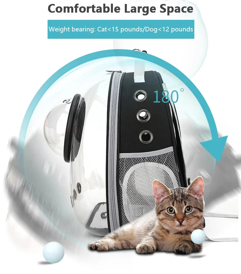 Breathable Transparent Cat Backpack for Easy Travel - Smarsty